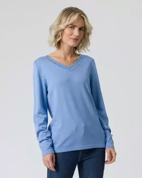 Пуловер, р. 46, цвет васильковый