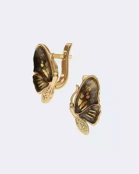 Серьги-бабочки Sun Stone