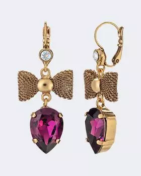 Серьги-банты с фиолетовым кристаллом Claudio Canzian