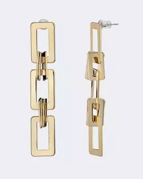 Серьги-цепи с прямоугольными звеньями Selena