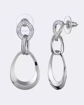 Серьги-цепи со звеньями разной формы Selena