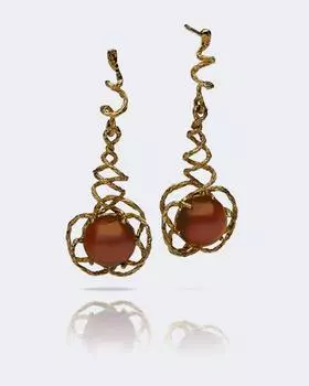 Серьги-дропы из коллекции «Опера» Sun Stone