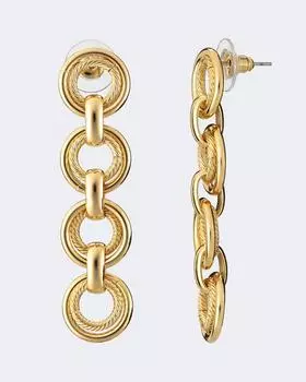 Серьги-дропы с круглыми звеньями Selena