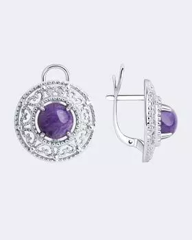 Серьги фантазийные с чароитом Diamant