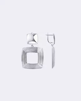 Серьги из серебра квадратные Sokolov
