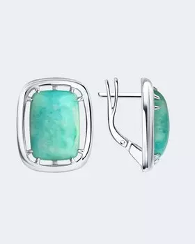 Серьги из серебра с амазонитом Diamant