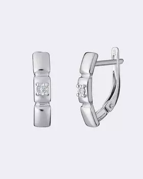 Серьги из серебра с бриллиантом Diamant