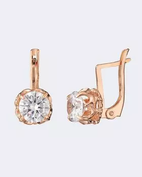 Серьги из серебра с фианитами