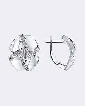Серьги из серебра с фианитами Sokolov