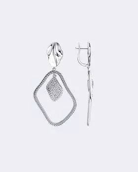 Серьги из серебра с фианитами Sokolov