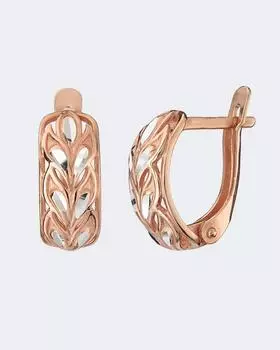 Серьги из серебра с позолотой и алмазной гранью