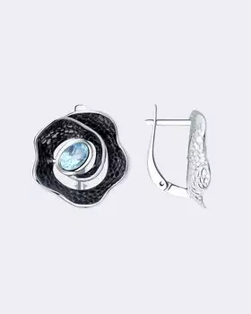 Серьги из серебра с топазом Sokolov