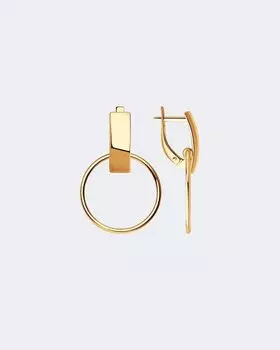 Серьги-кольца из серебра Sokolov