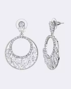 Серьги-круги, цвет серебро