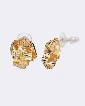 Серьги-пусеты с фактурной выделкой металла Selena