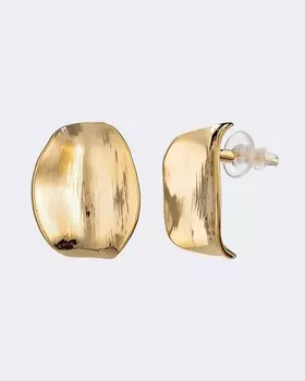 Серьги-пусеты с фактурной выделкой металла Selena