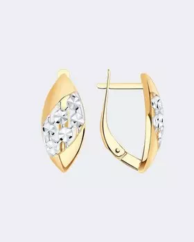 Серьги с позолотой и алмазной гранью фантазийные Diamant