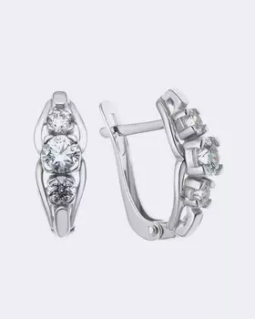 Серьги с рядом фианитов