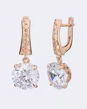 Серьги-солитеры резные