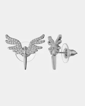 Серьги в форме стрекозы, цвет родирование