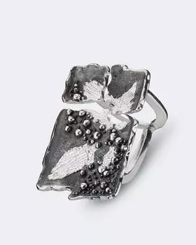 Серебряное кольцо биколор из коллекции «Метаморфозы» Salto Gioielli Метаморфозы