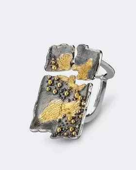 Серебряное кольцо биколор из коллекции «Метаморфозы» Salto Gioielli Метаморфозы