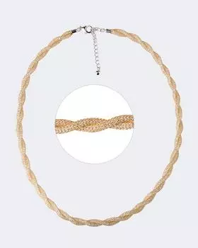 Серебряное плетеное колье