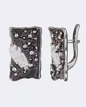 Серебряные серьги биколор из коллекции «Метаморфозы» Salto Gioielli Метаморфозы