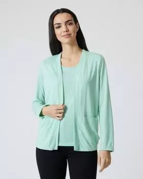 Сет: кардиган и блузка, р. 50, цвет зеленый