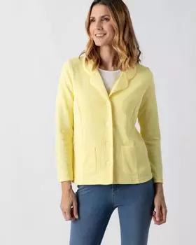 Сет: жакет и блузка, р. 58, цвет пастельно-желтый