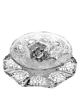 Вазочка для варенья с ложкой на подносе Queen Anne