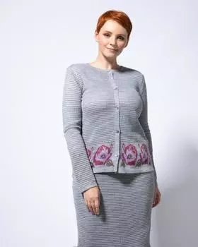 Жакет, р. 46-48, цвет светло-серый