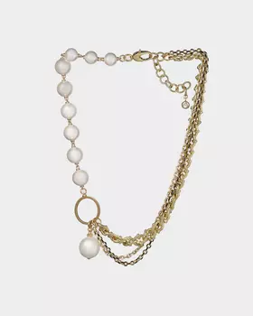 Асимметричное колье с реконструированным жемчугом