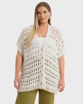 Ажурный кардиган свободного кроя