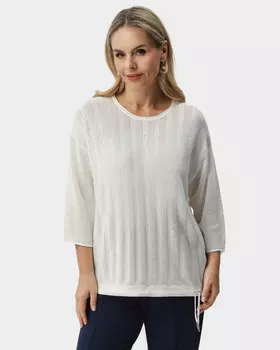 Ажурный пуловер посадки Chloe с термоклеевыми стразами