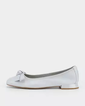 Балетки из кожи оленя с квадратной носочной частью и декором в виде банта