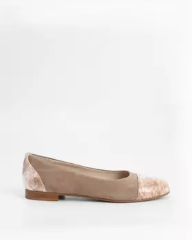 Балетки из натуральной кожи на устойчивом каблуке