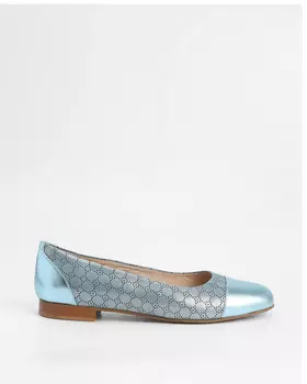 Балетки из натуральной кожи на устойчивом каблуке