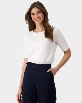 Базовая футболка прямого кроя из хлопка и модала