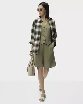 Бермуды удлиненного кроя со льном в составе