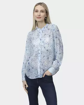 Блузка из мягкой вискозы с растительным принтом