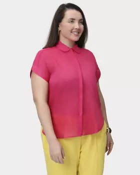 Блузка из рами с короткими рукавами