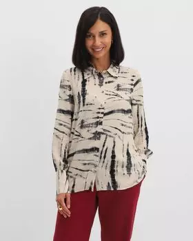 Блузка из струящейся вискозы с принтом
