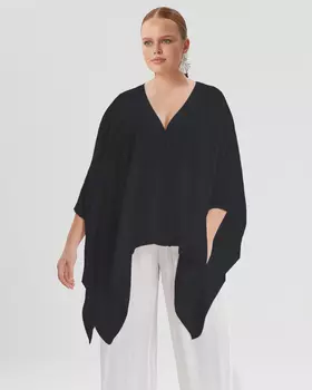 Блузка из струящейся вискозы с высокими боковыми разрезами