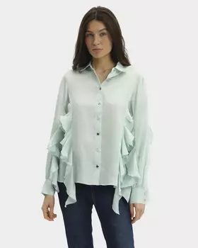 Блузка из тенсела с воланами