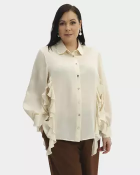 Блузка из тенсела с воланами