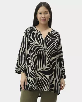 Блузка из вискозы EcoVero с растительным принтом