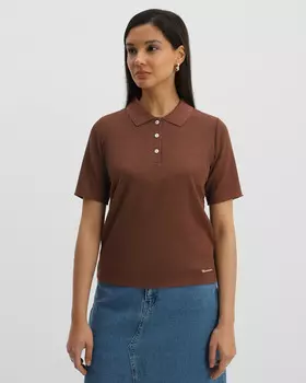 Блузка Поло, р. M, цвет Коричневый