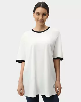 Блузка прямого кроя из эластичной вискозы