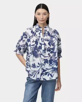 Блузка прямого кроя из хлопка